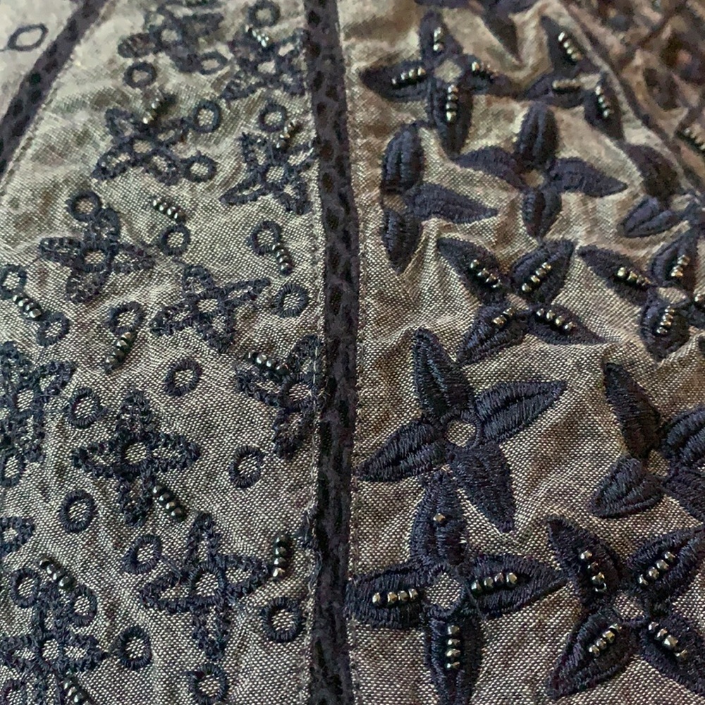 Anthropologie Blue Embroidered Blouse - Picture 4 of 12